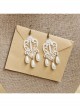 Retro Palace Fashion Baroque Female White Lace Pearl Handmade Earrings