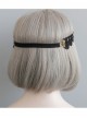 Fashion Retro Halloween Prom Gothic Black Lace Jewel Pearl Headband