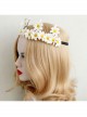 Fashion Retro Christmas White Daisy Flowers Pearl Crown Bridal Female Hairband