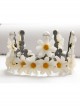Fashion Retro Christmas White Daisy Flowers Pearl Crown Bridal Female Hairband