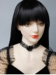 Gothic Retro Personality Lace Beaded Flower Man-Made Crystal Fashion Black Choker