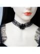 Gothic Retro Personality Lace Beaded Flower Man-Made Crystal Fashion Black Choker