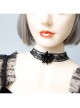 Gothic Retro Personality Lace Beaded Flower Man-Made Crystal Fashion Black Choker