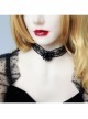 Gothic Retro Personality Lace Beaded Flower Man-Made Crystal Fashion Black Choker