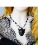 Retro Gothic Personality Fashion Black Grim Reaper Demon Crystal Sweater Chain Hip Hop Necklace