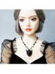 Retro Gothic Personality Fashion Black Grim Reaper Demon Crystal Sweater Chain Hip Hop Necklace