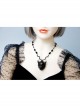 Retro Gothic Personality Fashion Black Grim Reaper Demon Crystal Sweater Chain Hip Hop Necklace