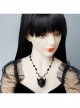 Retro Gothic Personality Fashion Black Grim Reaper Demon Crystal Sweater Chain Hip Hop Necklace