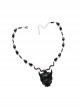 Retro Gothic Personality Fashion Black Grim Reaper Demon Crystal Sweater Chain Hip Hop Necklace