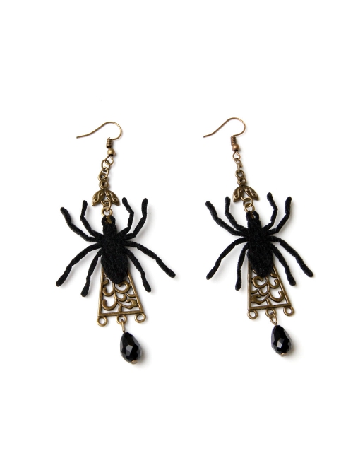 Gothic Retro Fashion Halloween Prom Dress Party Horror Spider Female Long Earrings