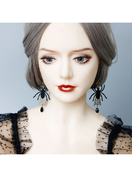 Gothic Retro Fashion Halloween Prom Dress Party Horror Spider Female Long Earrings