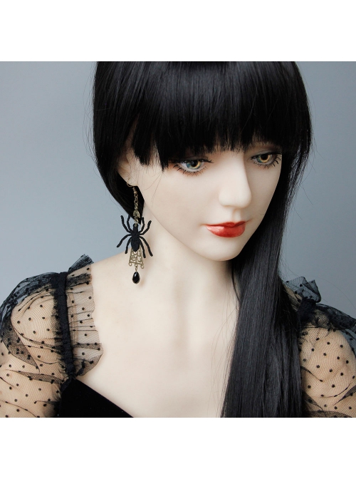 Gothic Retro Fashion Halloween Prom Dress Party Horror Spider Female Long Earrings