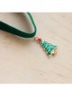 Simple Green Holiday Christmas Fashion Retro Christmas Tree Velvet Rope Choker