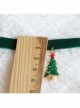 Simple Green Holiday Christmas Fashion Retro Christmas Tree Velvet Rope Choker