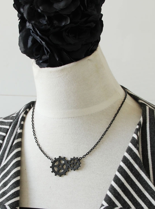 Punk Black Retro Gear Female Fashion Simple Hip Hop Necklace