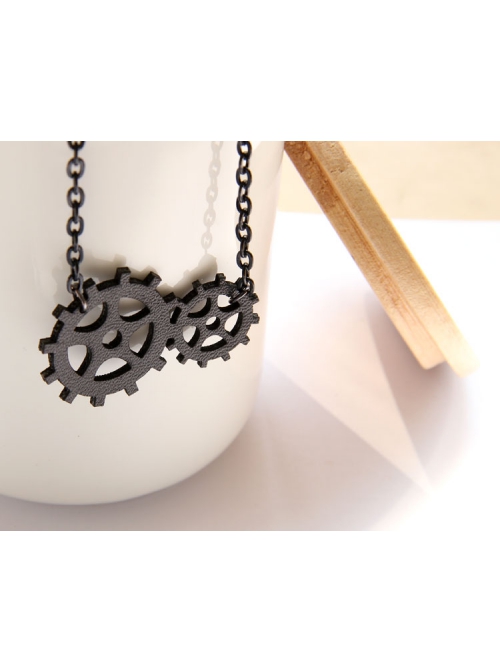 Punk Black Retro Gear Female Fashion Simple Hip Hop Necklace