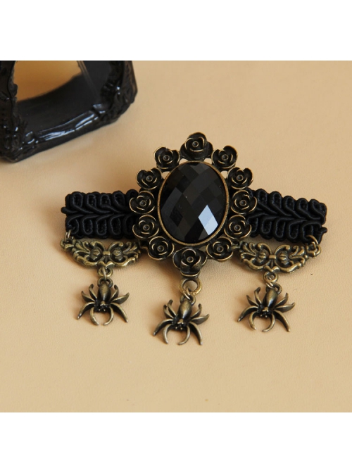 Goth Fashion Black Vampire Personality Spider Handmade Christmas Antique Brooch Buckle