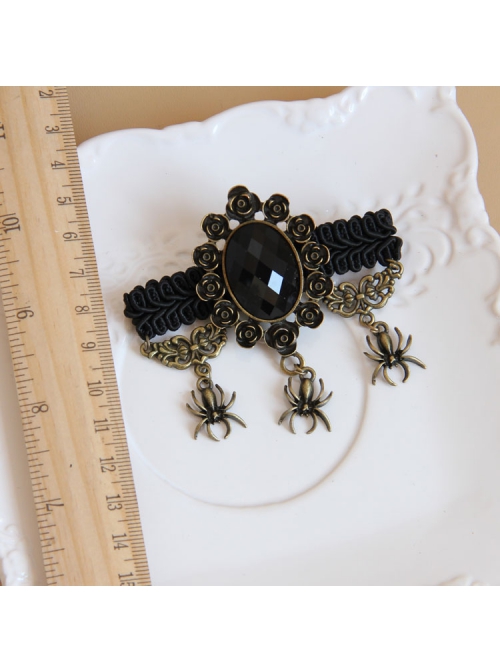 Goth Fashion Black Vampire Personality Spider Handmade Christmas Antique Brooch Buckle