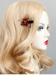 Fashion Gothic Retro Halloween Christmas Red Flowers Black Mesh Adult Female Party Hairpin
