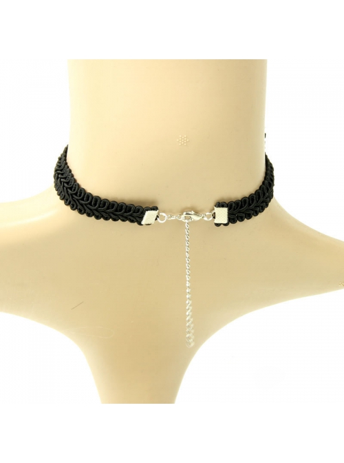 Retro Gothic Fashion Simple Individuality Black Lace Flower Necklace