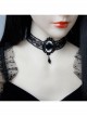 Gothic Fashion Retro Exaggerated Personality Halloween Black Lace Leather Female Pendant Collar