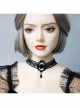 Gothic Fashion Retro Exaggerated Personality Halloween Black Lace Leather Female Pendant Collar