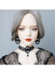 Gothic Fashion Retro Exaggerated Personality Halloween Black Lace Leather Female Pendant Collar