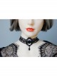 Gothic Fashion Retro Exaggerated Personality Halloween Black Lace Leather Female Pendant Collar