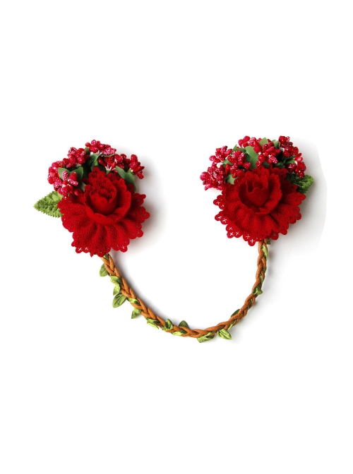 Fashion Personality Leisure Holiday Christmas Fairy Red Garland Rattan Headdress