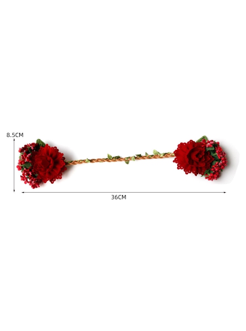 Fashion Personality Leisure Holiday Christmas Fairy Red Garland Rattan Headdress