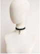 Gothic Retro Fashion Personality All-Match Black Lace Cross Female Choker