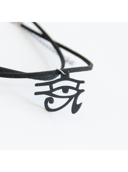 Gothic Retro Fashion Black Eye Of Horus Simple Pendant Collar