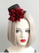 Gothic Black Flowers Net Yarn Sexy Nightclub Bar Halloween Christmas Party Prom Top Hat