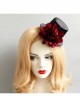Gothic Black Flowers Net Yarn Sexy Nightclub Bar Halloween Christmas Party Prom Top Hat