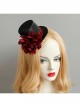 Gothic Black Flowers Net Yarn Sexy Nightclub Bar Halloween Christmas Party Prom Top Hat