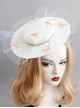 Retro Fashion White Net Yarn Pink Bow Prom Party Exaggerated Top Hat
