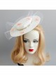 Retro Fashion White Net Yarn Pink Bow Prom Party Exaggerated Top Hat