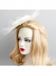Retro Fashion White Net Yarn Pink Bow Prom Party Exaggerated Top Hat