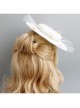 Retro Fashion White Net Yarn Pink Bow Prom Party Exaggerated Top Hat