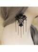 Retro Fashion Gothic Black Tassel Lace Exaggerated Popular Female Earrings