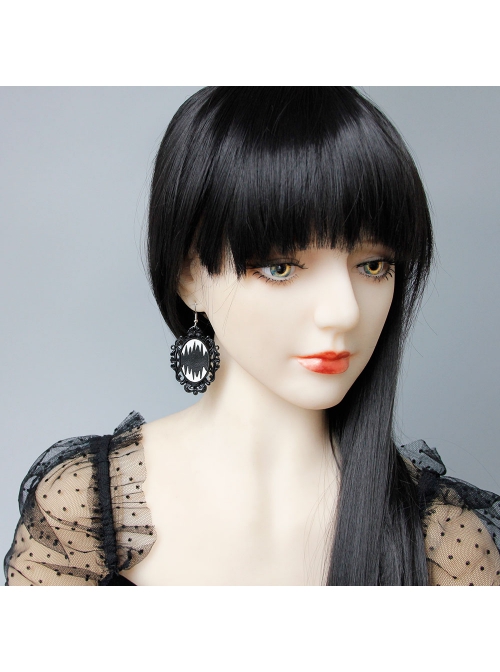 Gothic Fashion Exaggerated Personality Black Queen Creative Retro Long Earrings