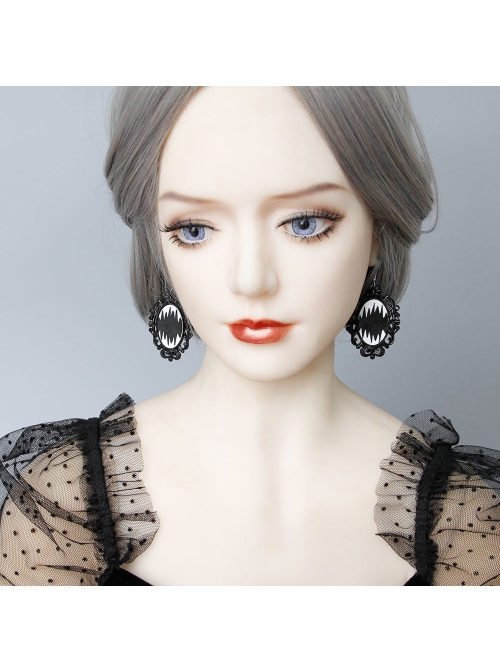 Gothic Fashion Exaggerated Personality Black Queen Creative Retro Long Earrings