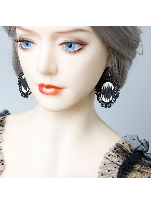 Gothic Fashion Exaggerated Personality Black Queen Creative Retro Long Earrings