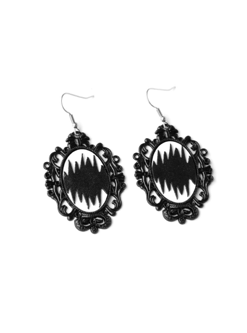 Gothic Fashion Exaggerated Personality Black Queen Creative Retro Long Earrings