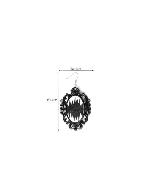 Gothic Fashion Exaggerated Personality Black Queen Creative Retro Long Earrings