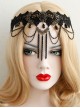 Goth Fashion Retro Palace Black Lace Tassels Halloween Christmas Headband