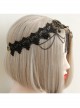 Goth Fashion Retro Palace Black Lace Tassels Halloween Christmas Headband