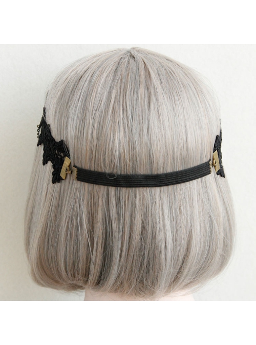 Goth Fashion Retro Palace Black Lace Tassels Halloween Christmas Headband