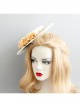 Retro Fashion Palace Baroque Banquet Feather Rose Flower White Top Hat