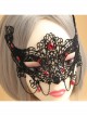 Goth Fashion Retro Sexy Black Lace Ruby Prom Show Halloween Mask